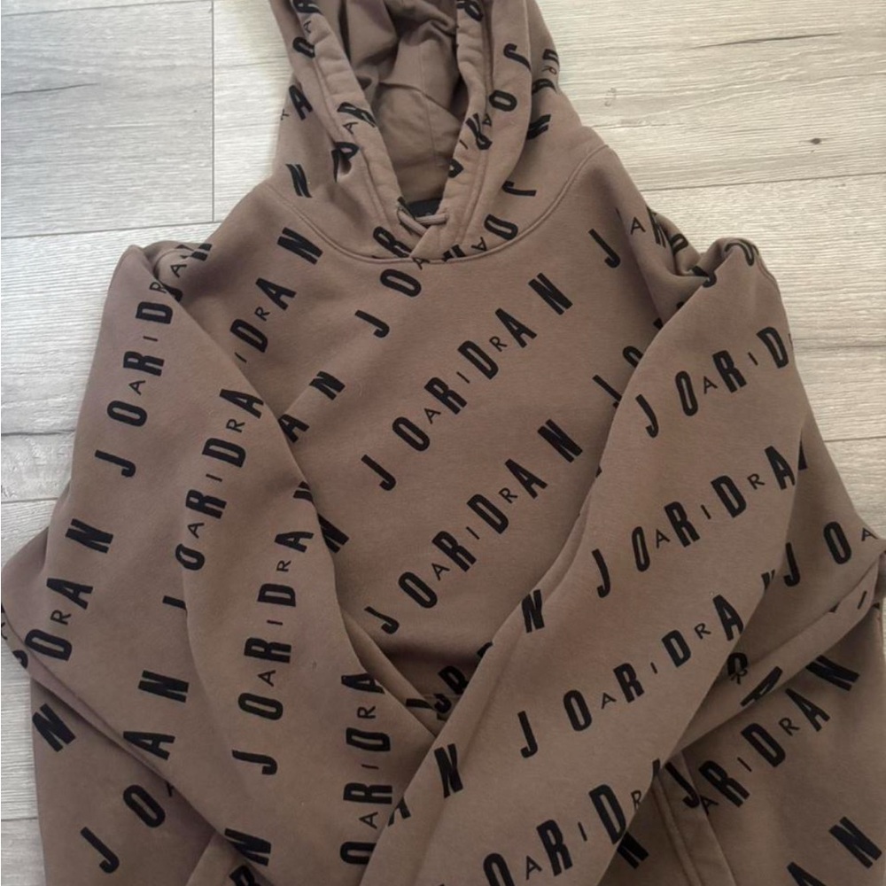 Jordan Hoodie in Brown with Black Print